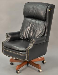 Appraisal: Leather swivel office chair ht Leather swivel office chair ht