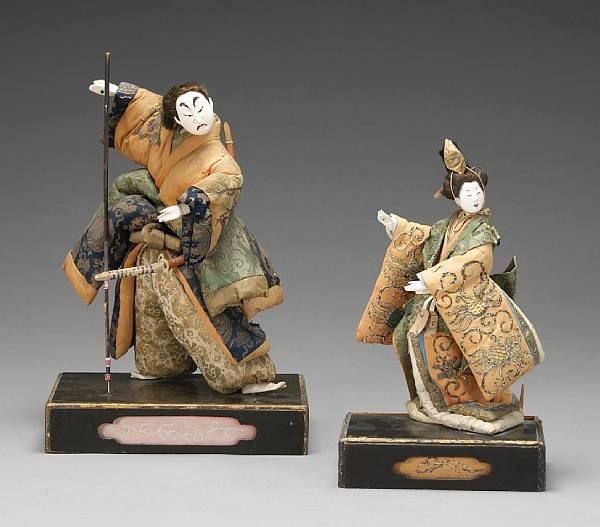 Appraisal: Two Takeda ningyo dolls Edo Period th Century Each with