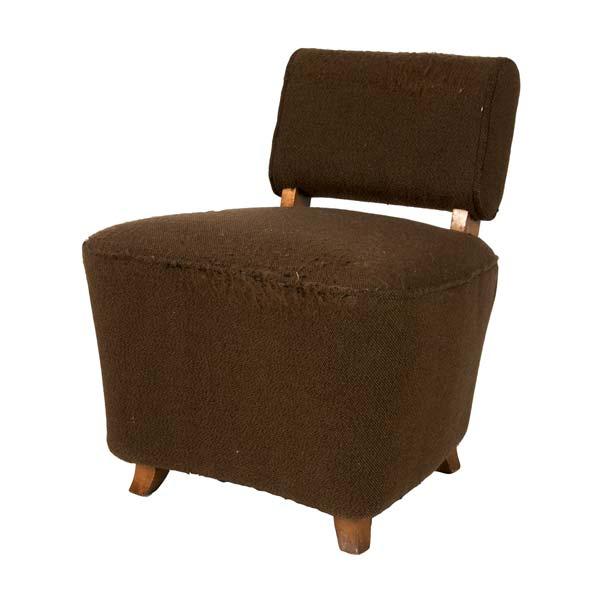 Appraisal: MODERN Petite vanity chair upholstered in brown fabric x x