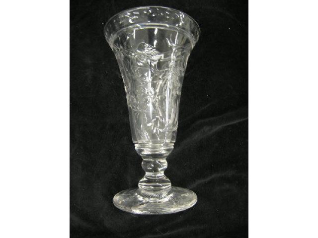 Appraisal: Hawkes Cut Glass Vase deep engraved floral with etched floral