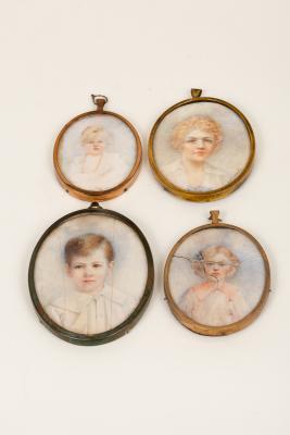 Appraisal: Miss J McDowall early th Century Miniature portraits of Mrs