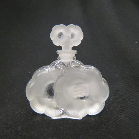 Appraisal: Art Crystal Perfume Bottle double floral in style of Lalique