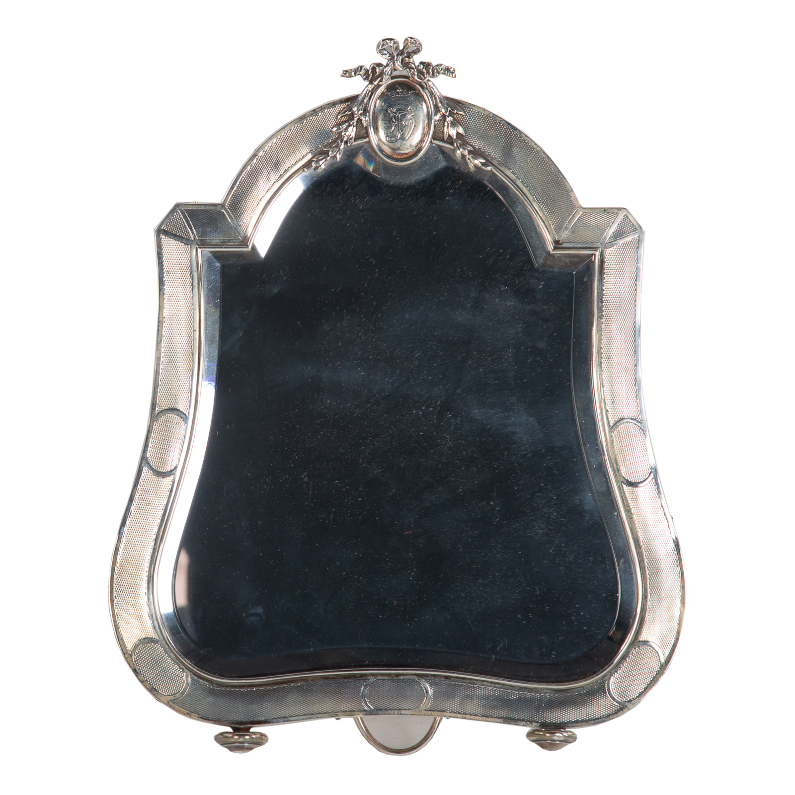 Appraisal: FRENCH EXPORT STERLING DRESSING MIRROR Mercury export mark sterling standard