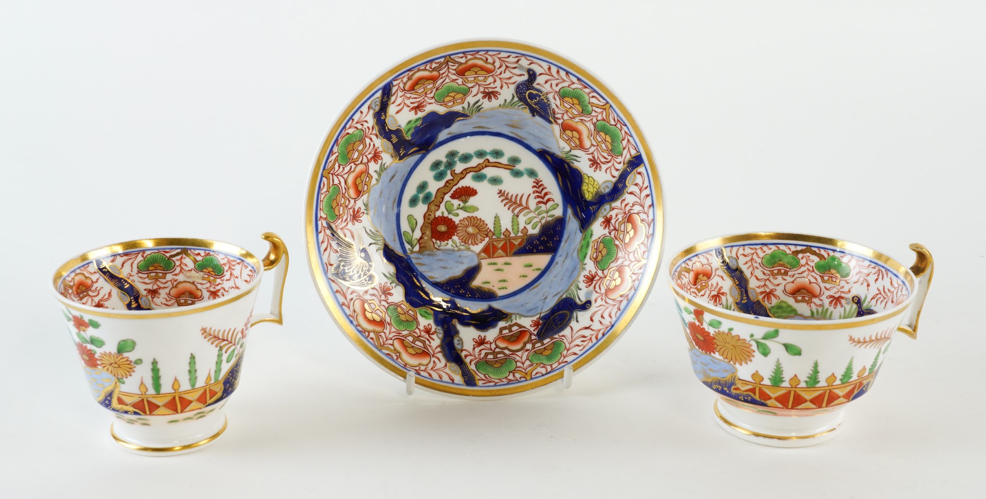 Appraisal: A SPODE PORCELAIN TRIO Circa Of London shape painted with