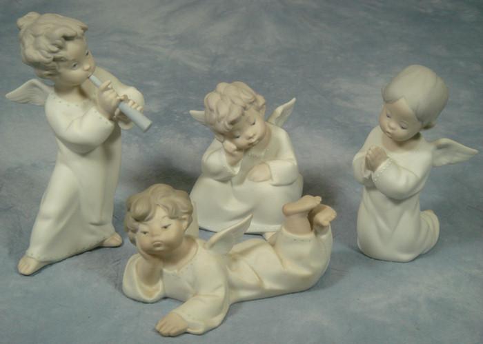 Appraisal: matte fininshed Lladro angel figurines the tallest h one with