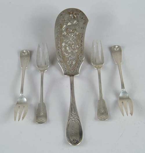 Appraisal: SELECTION OF SEVEN TIFFANY STERLING ITEMS Lot consists of five