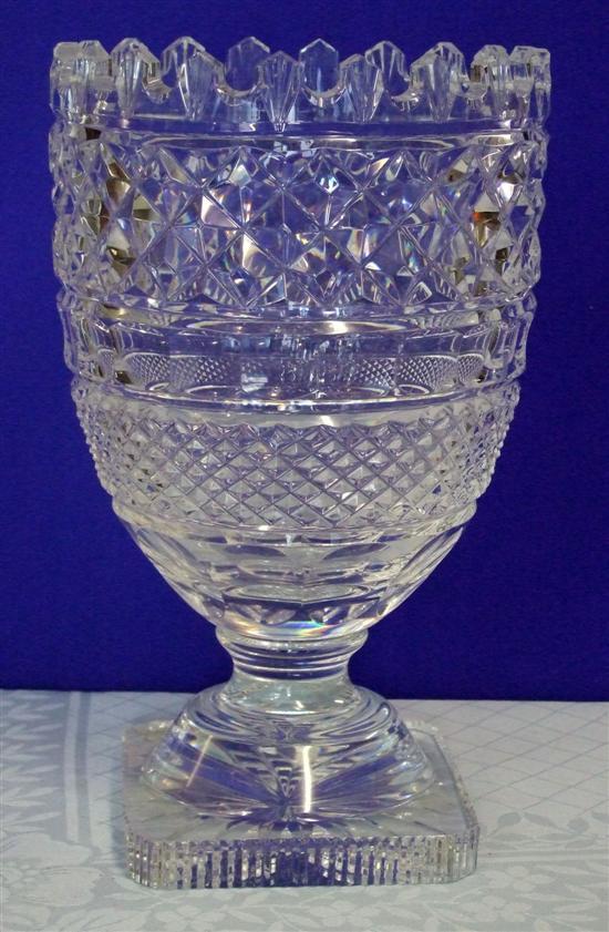 Appraisal: Waterford crystal 'Period' vase with crenelated rim and cut decoration