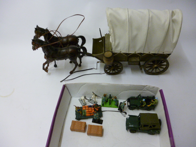 Appraisal: A Britains Army Jeep and Covered Army Vehicle various Detail