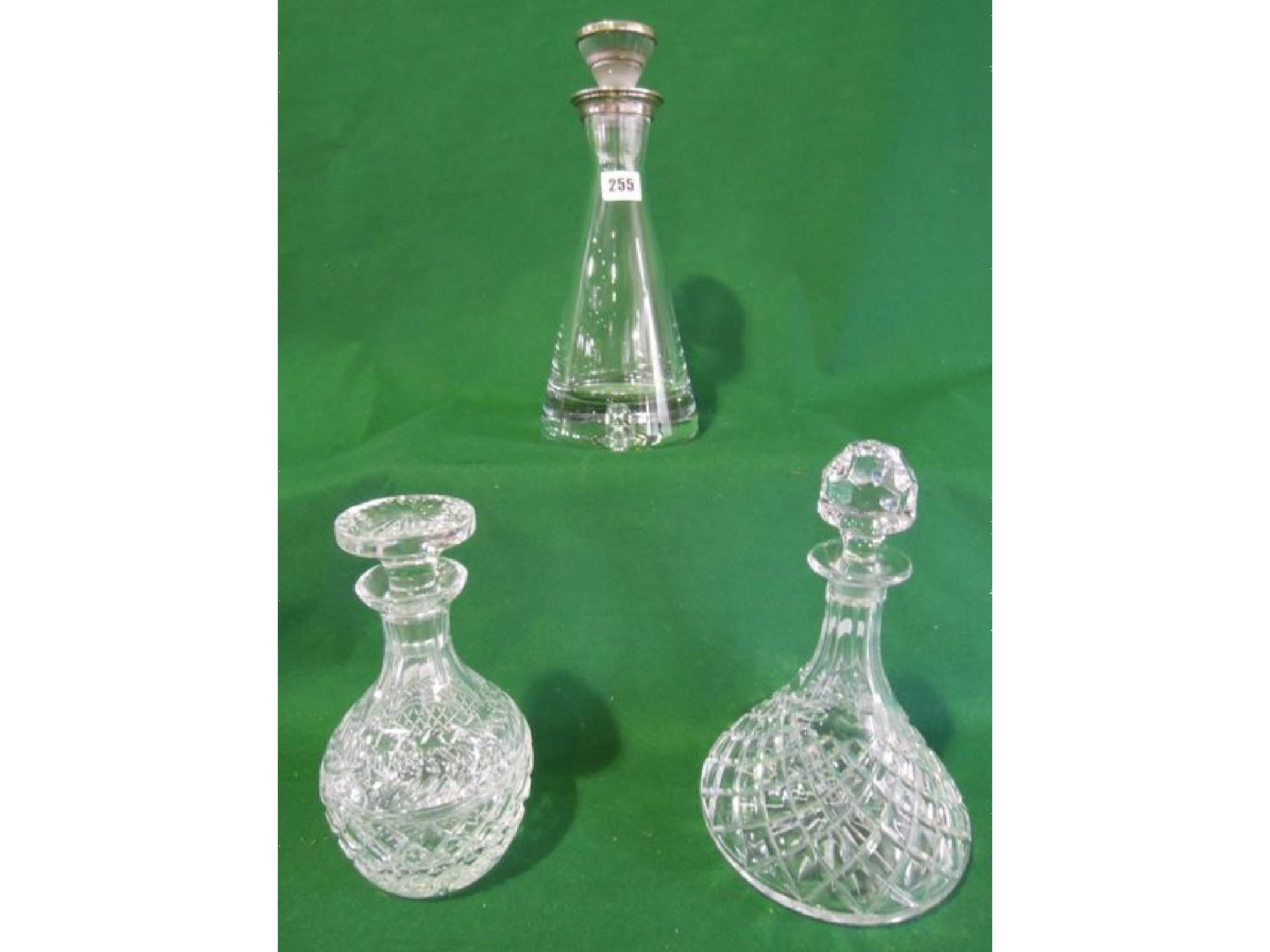 Appraisal: A Broadway Co silver mounted decanter cm high approx together