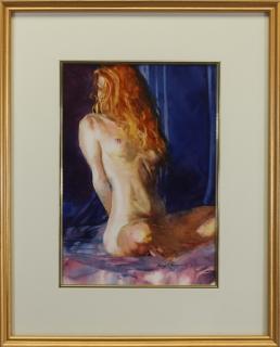 Appraisal: Harry Thompson III Kneeling Nude Watercolor Signed and dated '