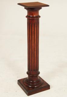 Appraisal: MAHOGANY DORIC FLUTED COLUMN FORMED PEDESTAL MAHOGANY DORIC FLUTED COLUMN