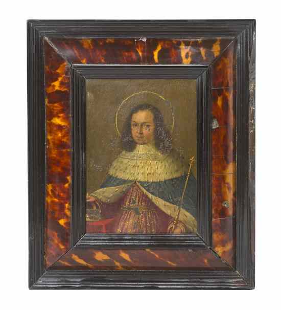 Appraisal: A Continental School Portrait of a Saint oil on copper