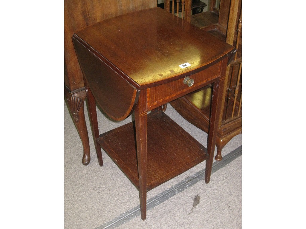 Appraisal: Edwardian mahogany and crossbanded dropleaf side table