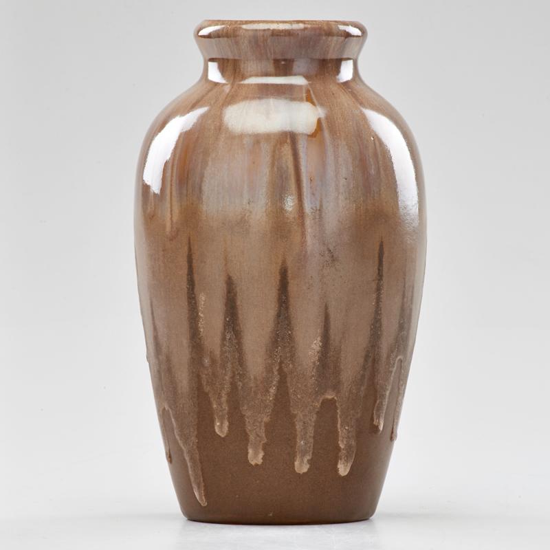 Appraisal: FULPER Vase with drip glaze over Matte Mustard ground Flemington