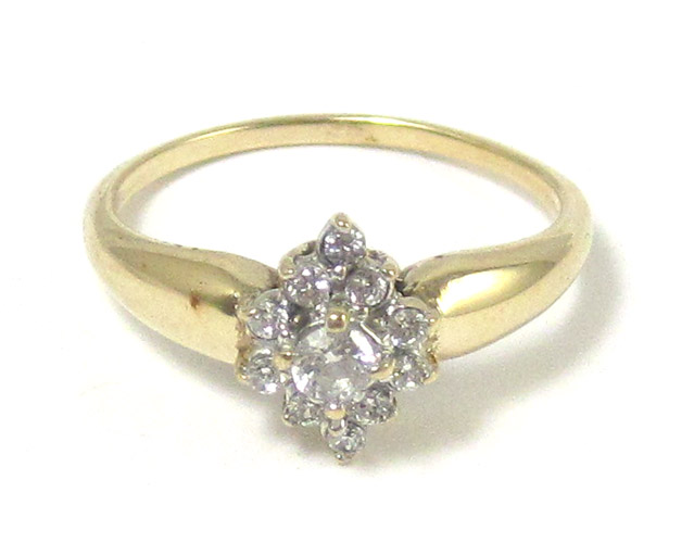 Appraisal: CUBIC ZIRCONIA AND TEN KARAT GOLD RING set with a