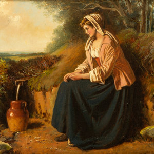 Appraisal: George Augustus Freezor English act - Untitled Seated Woman oil