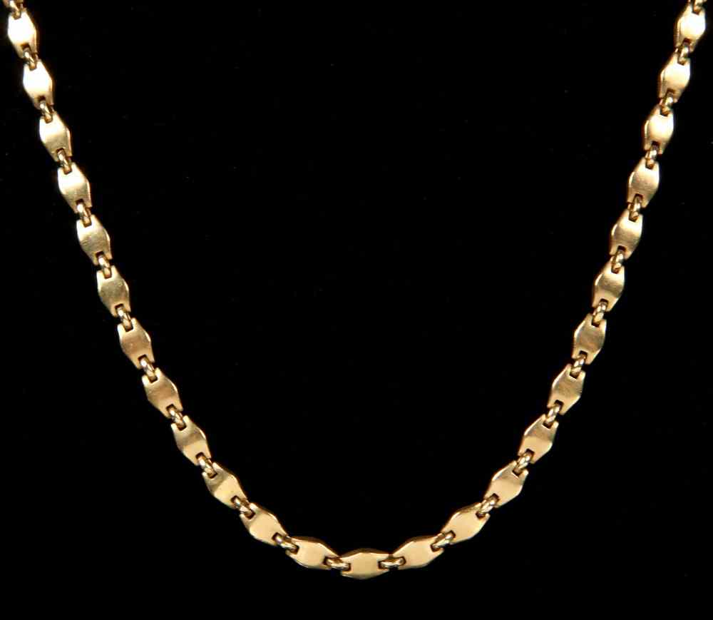 Appraisal: NECKLACE - One Vintage Cartier K Yellow Gold Solid Oval