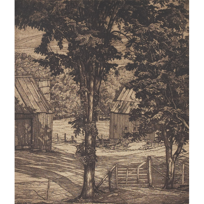 Appraisal: Luigi Lucioni Italian American - ''Vermont Landscape '' etching ''