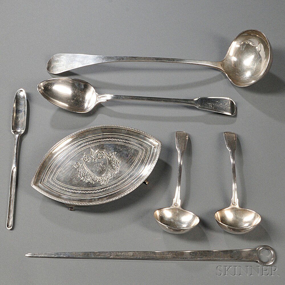 Appraisal: Six Pieces of George II III Sterling Silver Tableware a