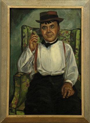 Appraisal: American School Portrait of a Seated Man Oil on canvas