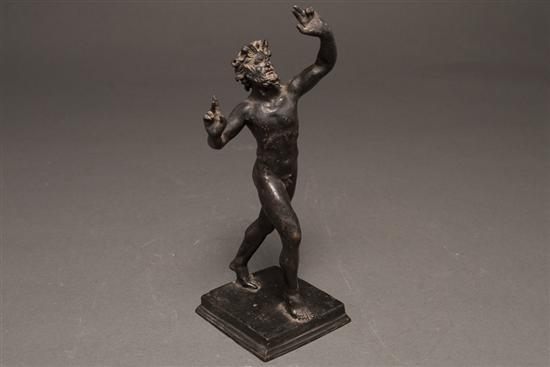 Appraisal: Continental patinated bronze figure of a satyr late th early