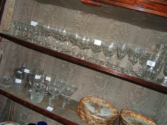 Appraisal: A collection of various glass including wine glasses rummers a