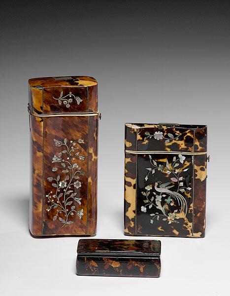 Appraisal: TWO INLAID TORTOISE SHELL ARTICLES PLUS th century Includes a