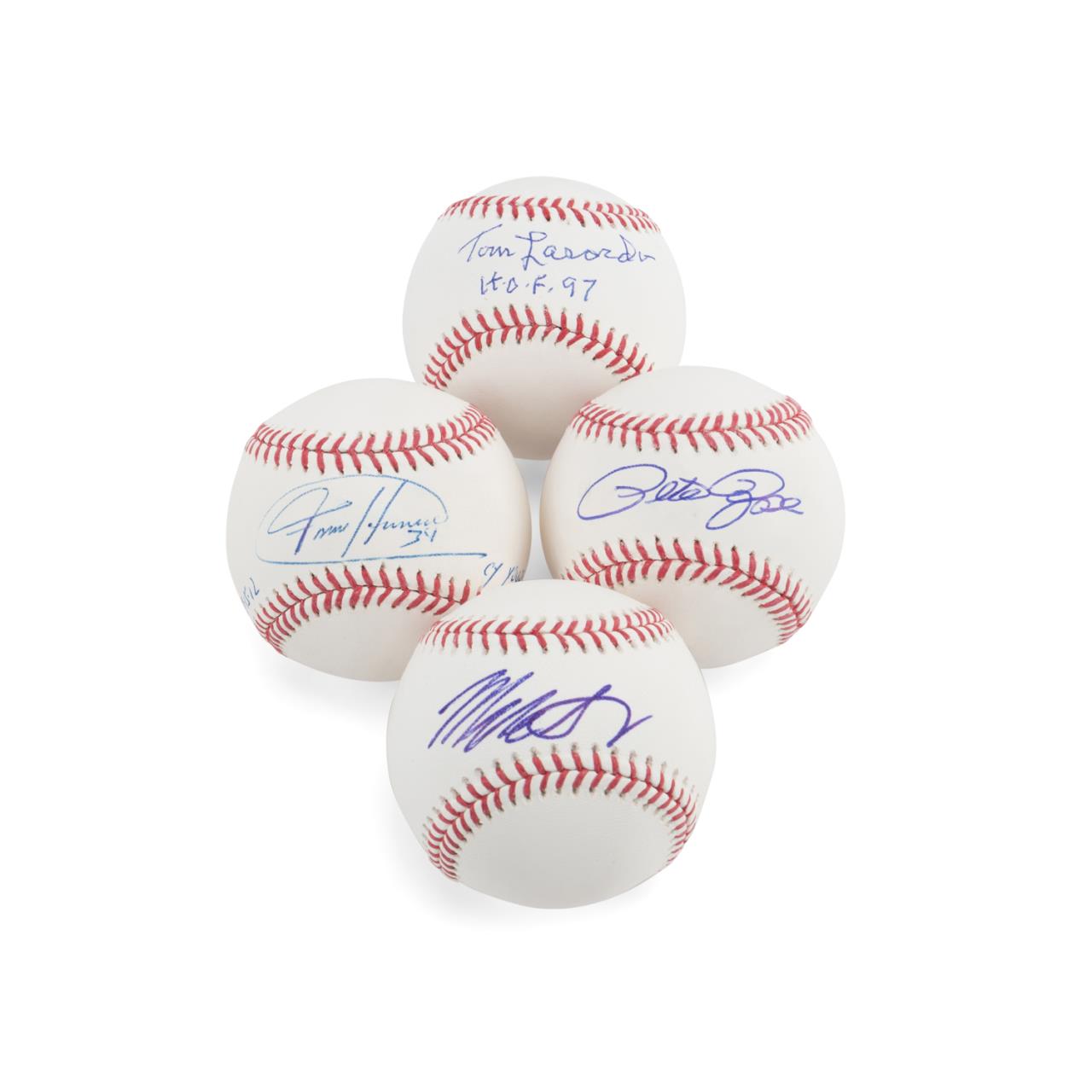 Appraisal: AUTOGRAPHED BASEBALLS INCLUDING HERNANDEZ Grouping of four autographed baseballs including