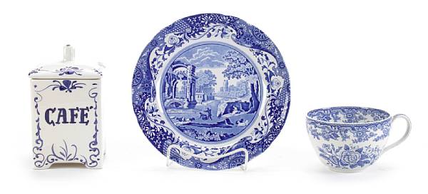 Appraisal: An assembled group of blue and white ceramics comprising Spode