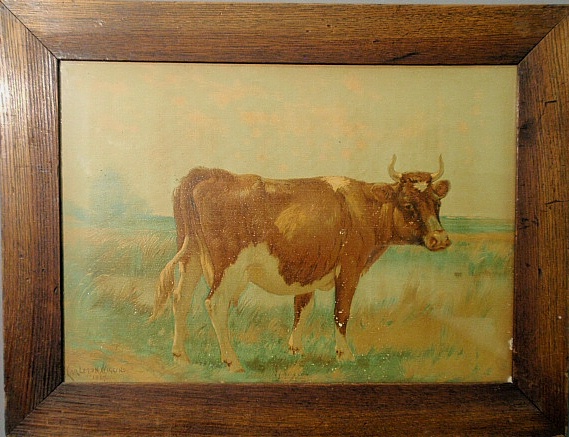 Appraisal: - Framed print of a cow after an original painting