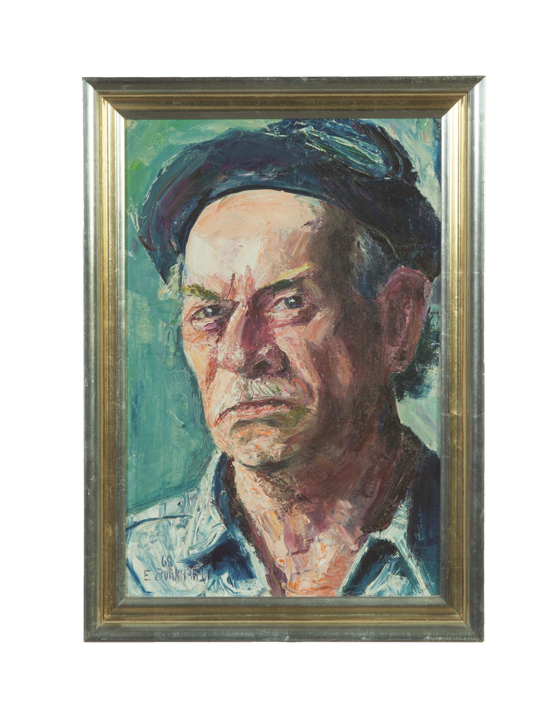 Appraisal: SELF PORTRAIT BY EMERSON BURKHART OHIO - Oil on canvas