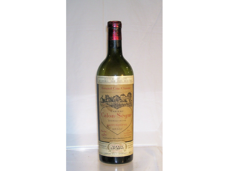 Appraisal: Chateau Calon-Segur Saint Estephe Vintage - ml bottle Low -shoulder