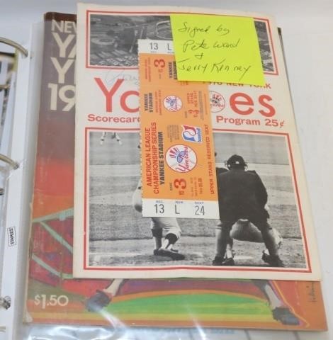 Appraisal: BINDER CONTAINING PCS OF EPHEMERA TO INCLUDEYANKEES YEARBOOKS FROM THE