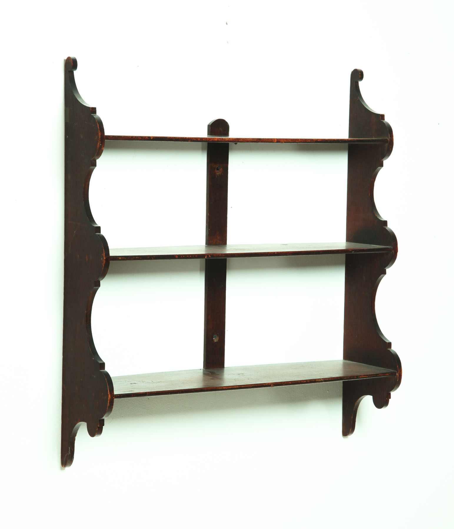 Appraisal: HANGING SHELF American th century Mahogany with old worn and