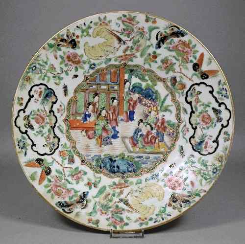 Appraisal: A late th Century Chinese ''Cantonese'' porcelain charger enamelled to