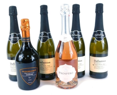 Appraisal: A group of Prosecco comprising four bottles of Definition Prosecco