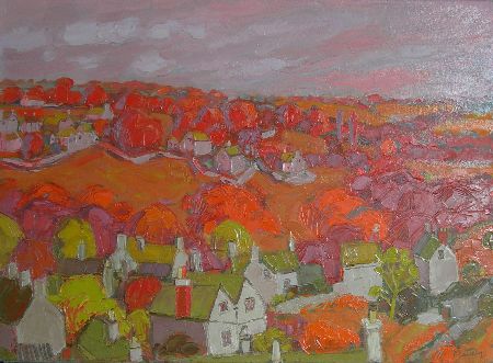 Appraisal: ALASTAIR FLATTELY SCOTTISH - VIEW FROM HILLSIDE Signed oil on