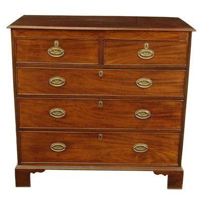 Appraisal: An early th century mahogany chest the moulded edge top