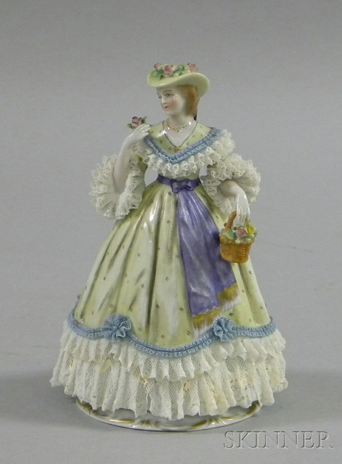 Appraisal: Godey German Porcelain Fashion Ceramic Figure stamped July on base