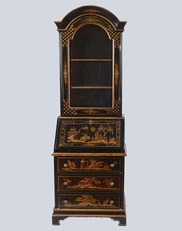 Appraisal: CHINESE CHINOISERIE PAINT DECORATED DESK Black lacquer with gilt and