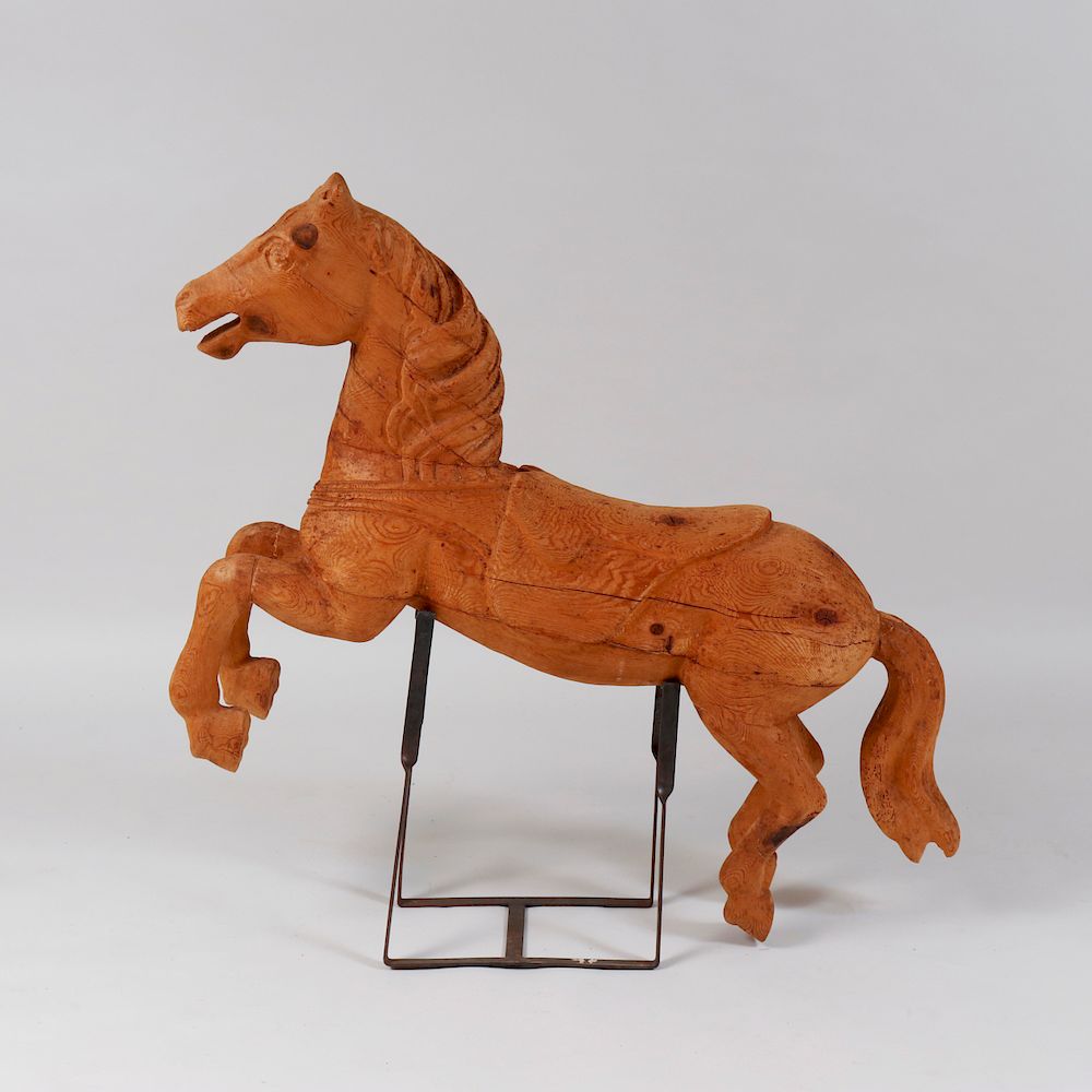 Appraisal: Rustic Carved Pine Model of a Carousel Horse On a