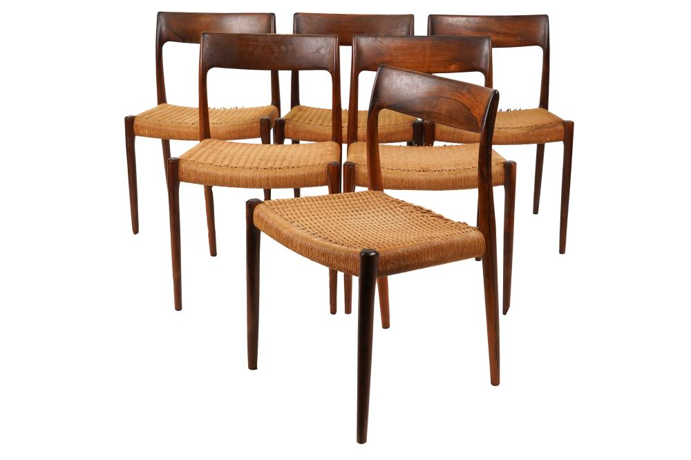 Appraisal: NIELS MOLLER FOR JL MOLLER SIX DINING CHAIRSwith label to