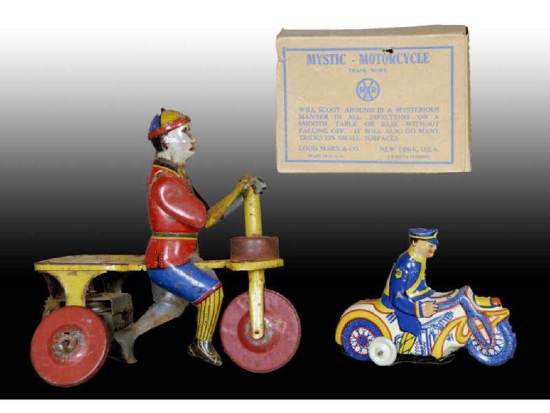 Appraisal: Lot of Tin American Cycle Toys Description '' L B