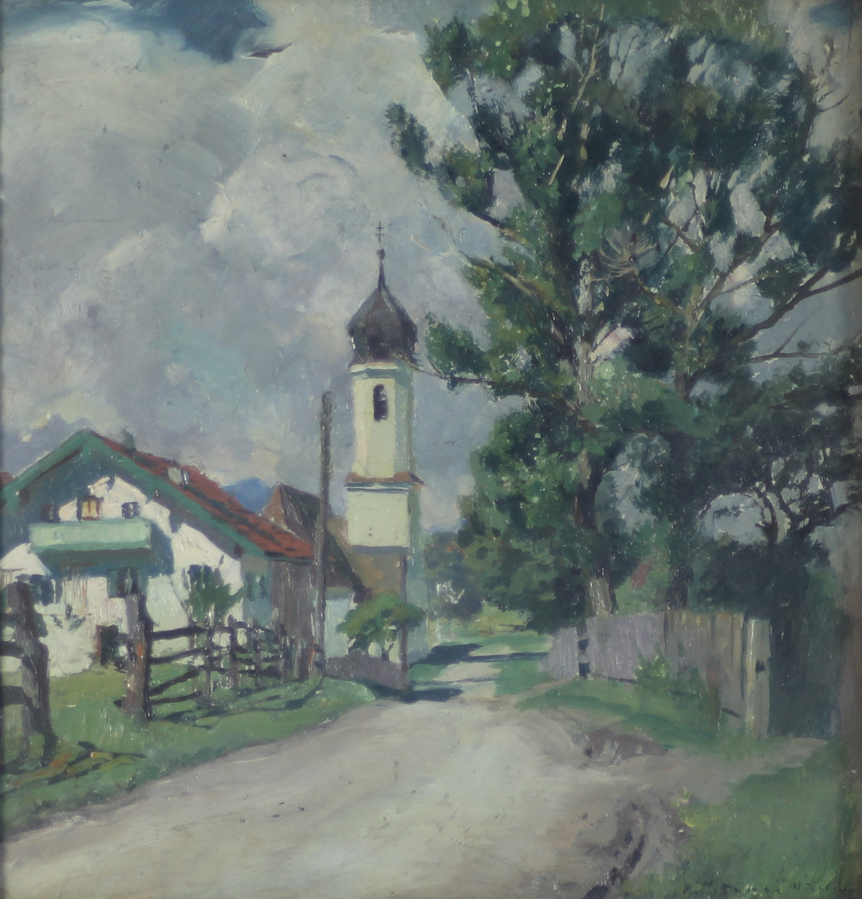 Appraisal: Max Joseph Pitzner Road through a Village signed oil on