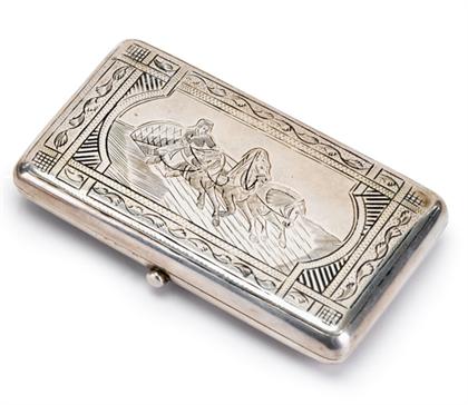 Appraisal: Russian silver and gold mounted cigarette case early th century