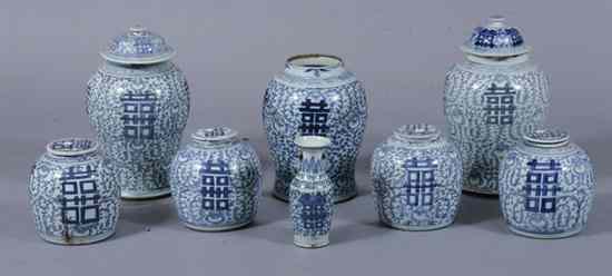 Appraisal: EIGHT PIECES BLUE AND WHITE CHINESE PORCELAIN th century Two