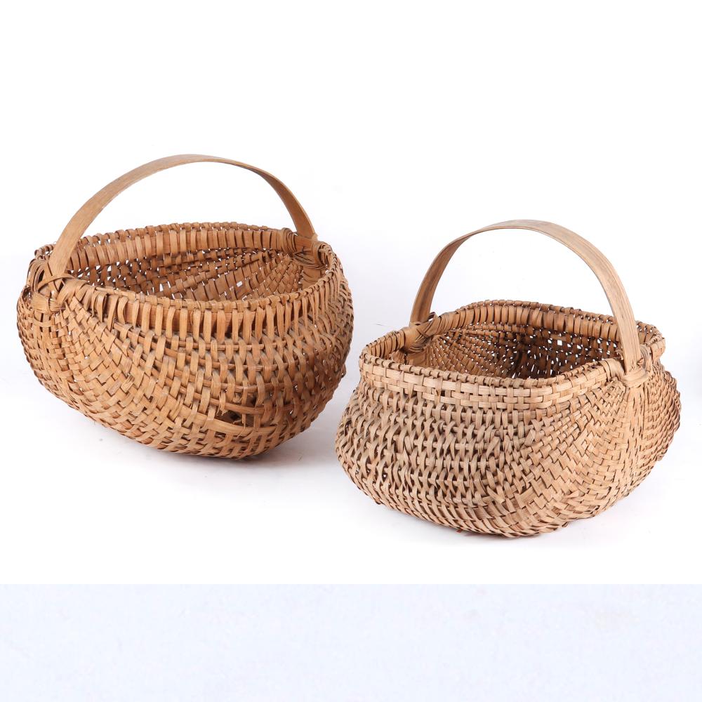 Appraisal: TWO LARGE APPALACHIAN RIB TYPE WOVEN SPLINT BASKETS WHITE OAK