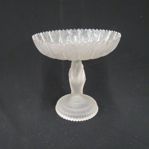 Appraisal: Early Pattern Glass Tree of Life Compote frosted hand base