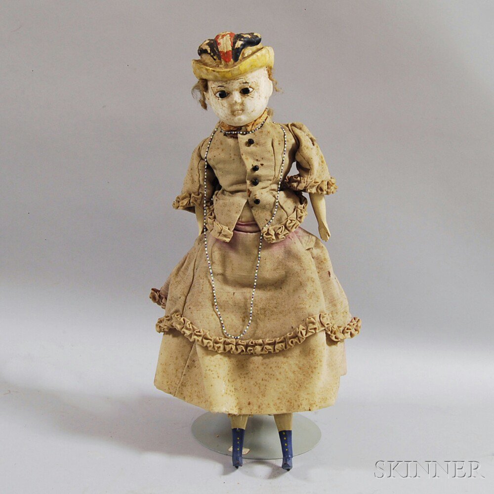 Appraisal: Antique Wax Over Doll late th early th century wax