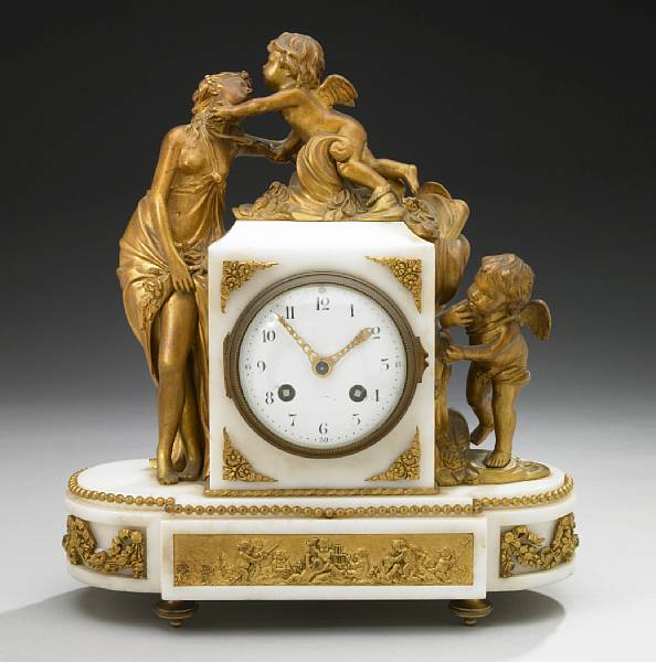 Appraisal: A Louis XVI style gilt bronze and white marble figural